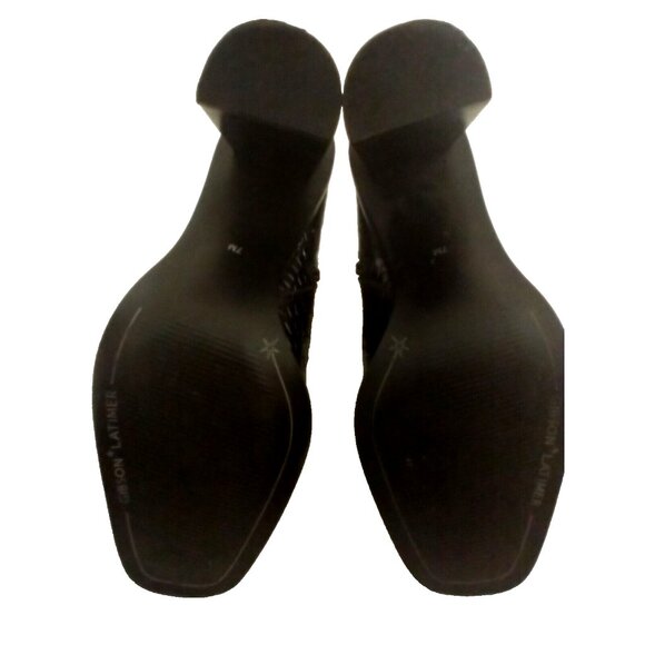 Gibson Latimer Vina Leather Croc Embossed Block Heel Ankle Boots - 7M - Picture 8 of 9